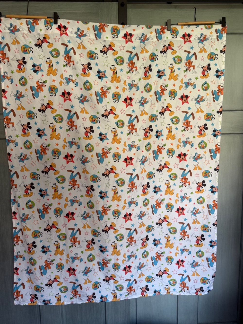 Vintage Disney Baby Crib Toddler Sheet Flat Mickey Mouse Pluto Donald Duck